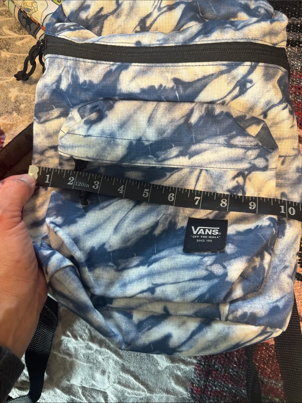 Vans Blue and White Tie-Dye Mini Backpack